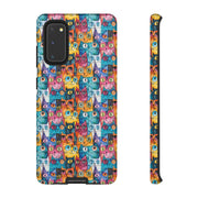 Colorful Cat Pattern Samsung Phone Case - Tough Cases for Cat Lovers