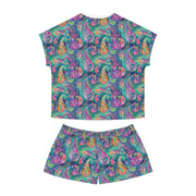 Vibrant Women's Short Pajama Set - Colorful Paisley Design for Cozy Nights