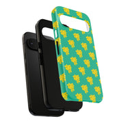 Floral Tough Google Pixel Phone Case - Vibrant Yellow Flowers on Green Background