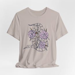 Floral Snake Unisex Jersey Tee - Stylish Graphic T-Shirt for Nature Lovers