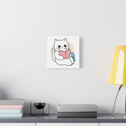 Cute Cat Reading Canvas Art - Perfect for Cat Lovers