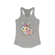 Cute Bunny Heart Women's Racerback Tank - Perfect for Spring and Easter Celebrations