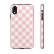 Pink Gingham Tough iPhone Case - Stylish & Durable Protection