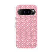 Pink Heart Pattern Tough Google Pixel Phone Case - Cute and Durable Protection