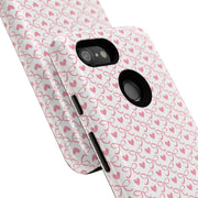 Pink Heart Pattern Google Pixel Tough Case - Stylish and Durable Phone Cover