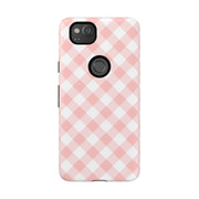 Chic Pink Gingham Google Pixel Phone Case for Tough Protection