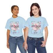 Floral Amour Tee, Romantic T-Shirt, Gift for Her, Cute Casual Wear, Love Shirt, Valentine's Day Gift, Everyday Comfort