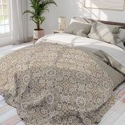 Cozy Arctic Fleece Blanket - Floral Geometric Design for Home Decor