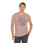 Serpent and Flower Graphic Unisex Tee - Nature-Inspired Design