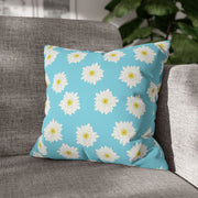 Daisy Print Square Pillowcase - Bright Floral Home Decor