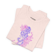 Bohemian Floral Snake Unisex Tee - Soft Pastel Color Shirt for Nature Lovers
