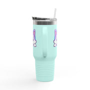Cute Animal Insulated Travel Mug - 40oz with Straws and Handle