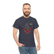 Devotree Unisex Heavy Cotton Tee - Vintage Eagle & Roses Graphic Shirt