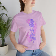 Bohemian Floral Snake Unisex Tee - Soft Pastel Color Shirt for Nature Lovers