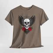 Devil's Wing Skull Unisex Heavy Cotton Tee - Edgy Graphic T-Shirt for Alternative Fashion