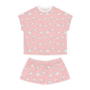 Cozy Cat-Themed Women's Short Pajama Set - Perfect for Relaxing Nights