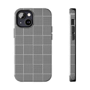 Chic Houndstooth Tough Phone Case - Stylish and Durable Protection