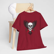 Devil's Wing Skull Unisex Heavy Cotton Tee - Edgy Graphic T-Shirt for Alternative Fashion