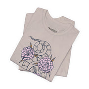 Floral Snake Unisex Jersey Tee - Stylish Graphic T-Shirt for Nature Lovers