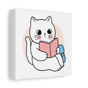 Cute Cat Reading Canvas Art - Perfect for Cat Lovers