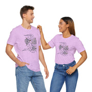 Unisex Short Sleeve Tee with Snake and Floral Design - Trendy Casual Wear