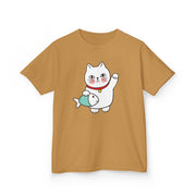 Cute Cat Graphic Kids Heavy Cotton Tee - Perfect for Animal Lovers