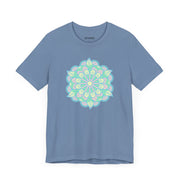 Zen Floral Mandala Unisex Jersey Tee - Soft Green Relaxed Fit Shirt
