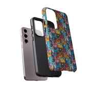 Colorful Cat Pattern Samsung Phone Case - Tough Cases for Cat Lovers