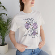Botanical Snake Unisex Jersey Tee - Stylish Floral Design for Nature Lovers