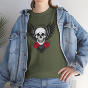 Devil's Wing Skull Unisex Heavy Cotton Tee - Edgy Graphic T-Shirt for Alternative Fashion
