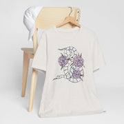 Botanical Snake Unisex Jersey Tee - Stylish Floral Design for Nature Lovers