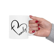 Modern Black Script Ceramic Mug - 11oz & 15oz Options for Coffee Lovers