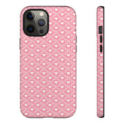 Pink Heart Pattern Tough iPhone Case - Durable Protection for Sweethearts
