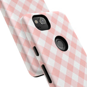 Chic Pink Gingham Google Pixel Phone Case for Tough Protection
