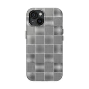Chic Houndstooth Tough Phone Case - Stylish and Durable Protection