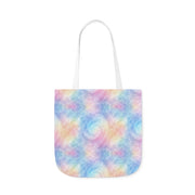 Pastel Tie-Dye Canvas Tote Bag with 5-Color Straps
