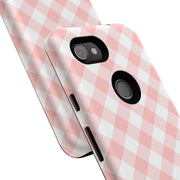 Chic Pink Gingham Google Pixel Phone Case for Tough Protection