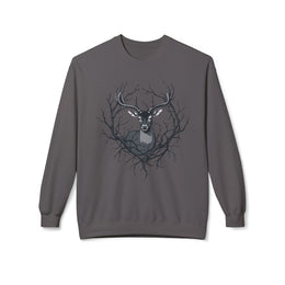 Wildlife Lover's Fleece Crewneck Sweatshirt - Deer Design