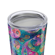 Vibrant Paisley Design Tumbler 20oz - Colorful Travel Mug for Hot & Cold Beverages