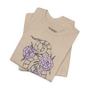 Botanical Snake Unisex Jersey Tee - Stylish Floral Design for Nature Lovers