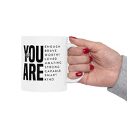 Inspirational Ceramic Mug - 'You Are Worthy' Coffee Cup