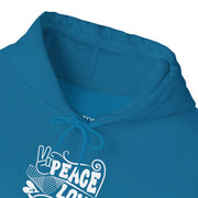Peace Love Weed Unisex Hoodie - Cozy Cannabis Sweatshirt for Relaxed Vibes