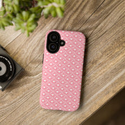Pink Heart Pattern Tough iPhone Case - Durable Protection for Sweethearts