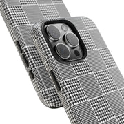 Chic Houndstooth Tough Phone Case - Stylish and Durable Protection