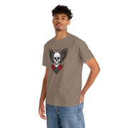 Devil's Wing Skull Unisex Heavy Cotton Tee - Edgy Graphic T-Shirt for Alternative Fashion