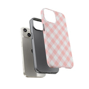 Pink Gingham Tough iPhone Case - Stylish & Durable Protection