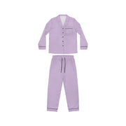 Elegant Women's Satin Pajamas Set - Lavender Pattern for Cozy Nights