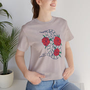 Snake and Roses Unisex Jersey Tee - Stylish Graphic Tee for Nature Lovers