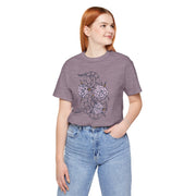 Unisex Short Sleeve Tee with Snake and Floral Design - Trendy Casual Wear