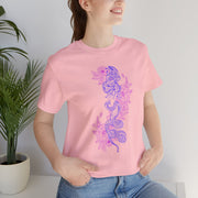 Bohemian Floral Snake Unisex Tee - Soft Pastel Color Shirt for Nature Lovers